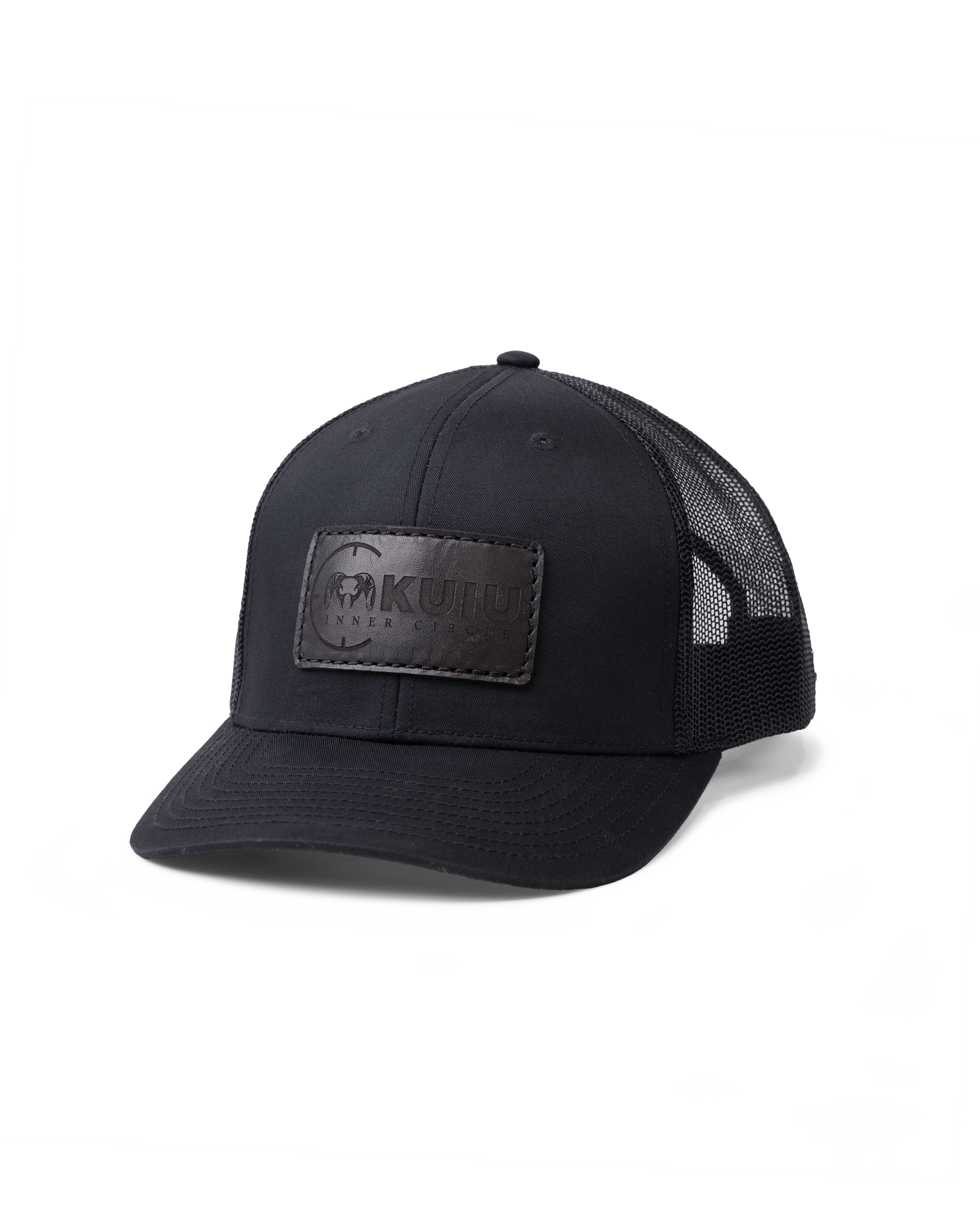 Inner Circle Leather Patch Hat | Black/Black