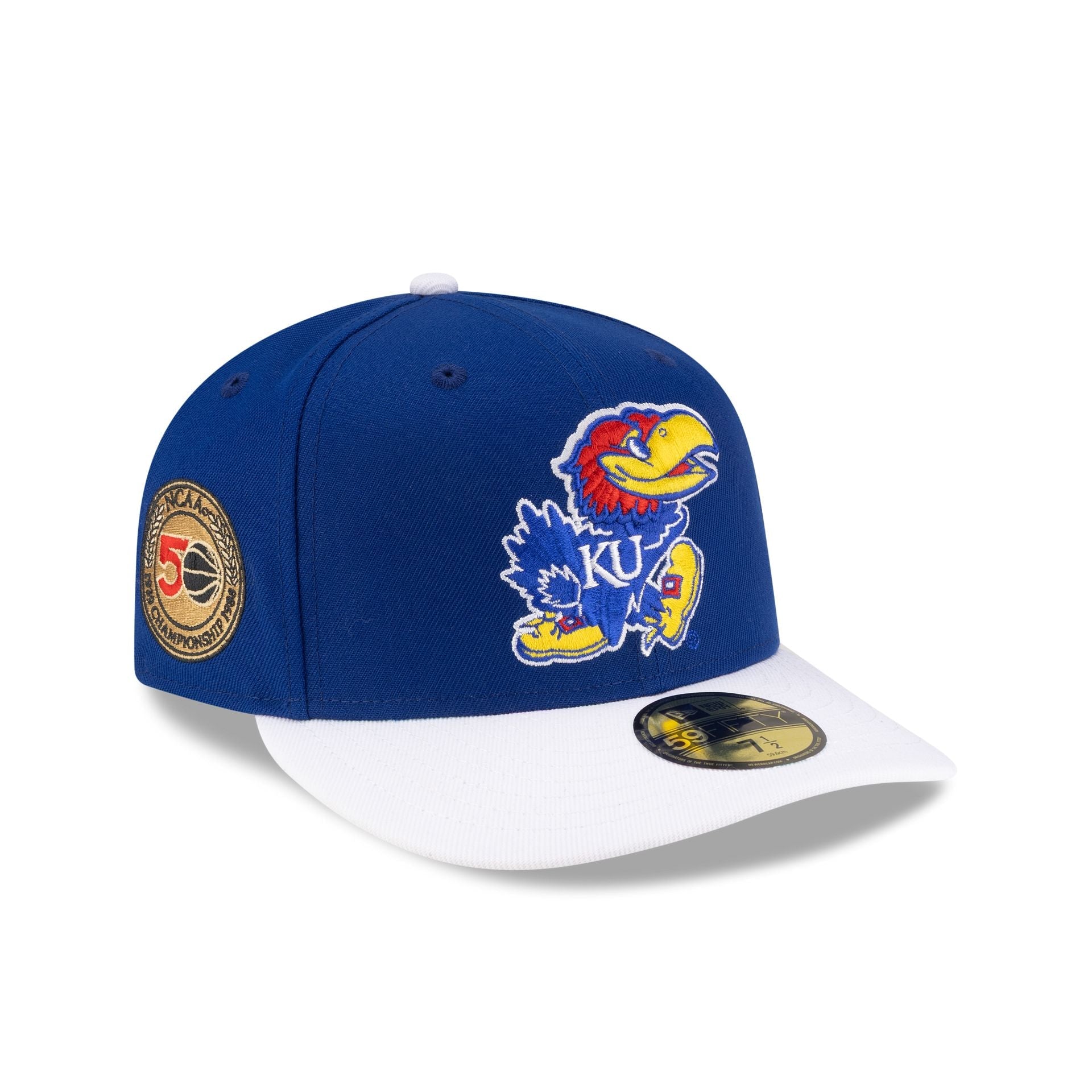 Just Caps College Champions Sidepatch Kansas Jayhawks 59FIFTY Fitted Hat