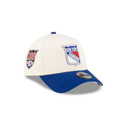 New York Rangers 100th Anniversary Chrome Corduroy 9FORTY A-Frame Snapback Hat