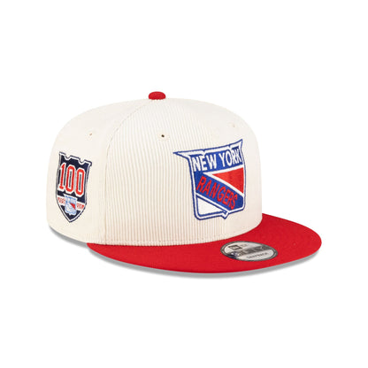 New York Rangers 100th Anniversary Chrome Corduroy 9FIFTY Snapback Hat