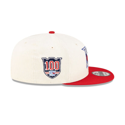 New York Rangers 100th Anniversary Chrome Corduroy 9FIFTY Snapback Hat