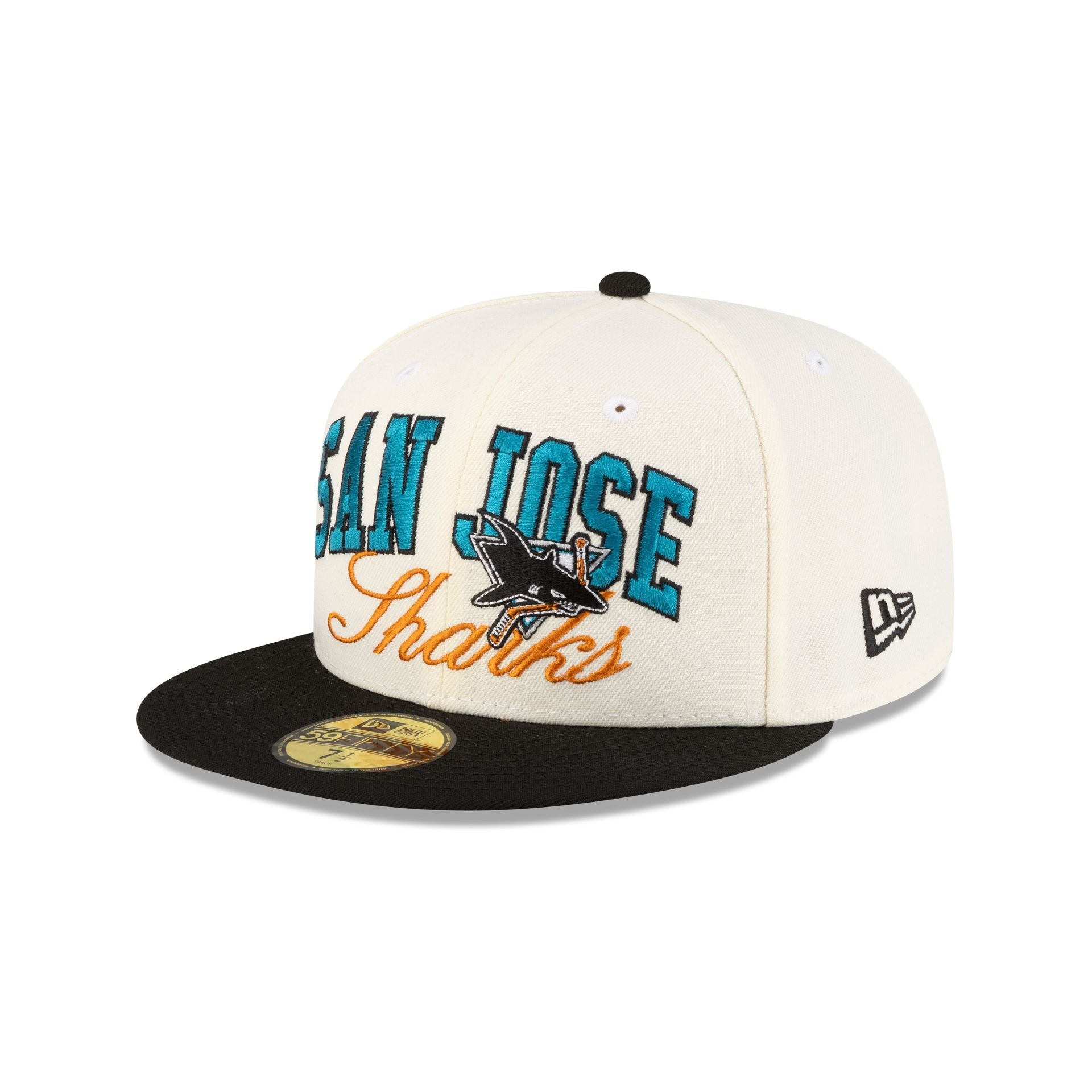 San Jose Sharks Arch Script 59FIFTY Fitted Hat