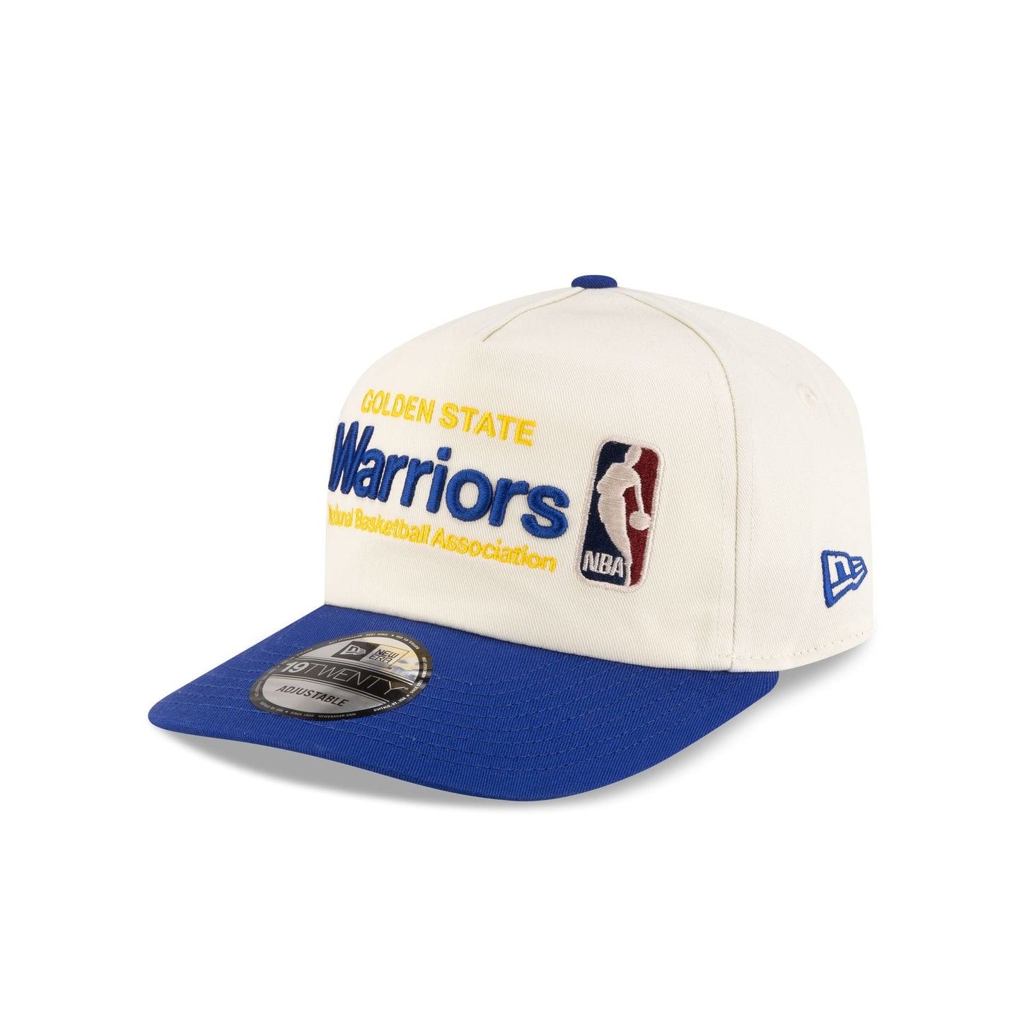 Golden State Warriors 1975-1997 Hardwood Classics Sign Stack Chrome White 19TWENTY Adjustable Hat