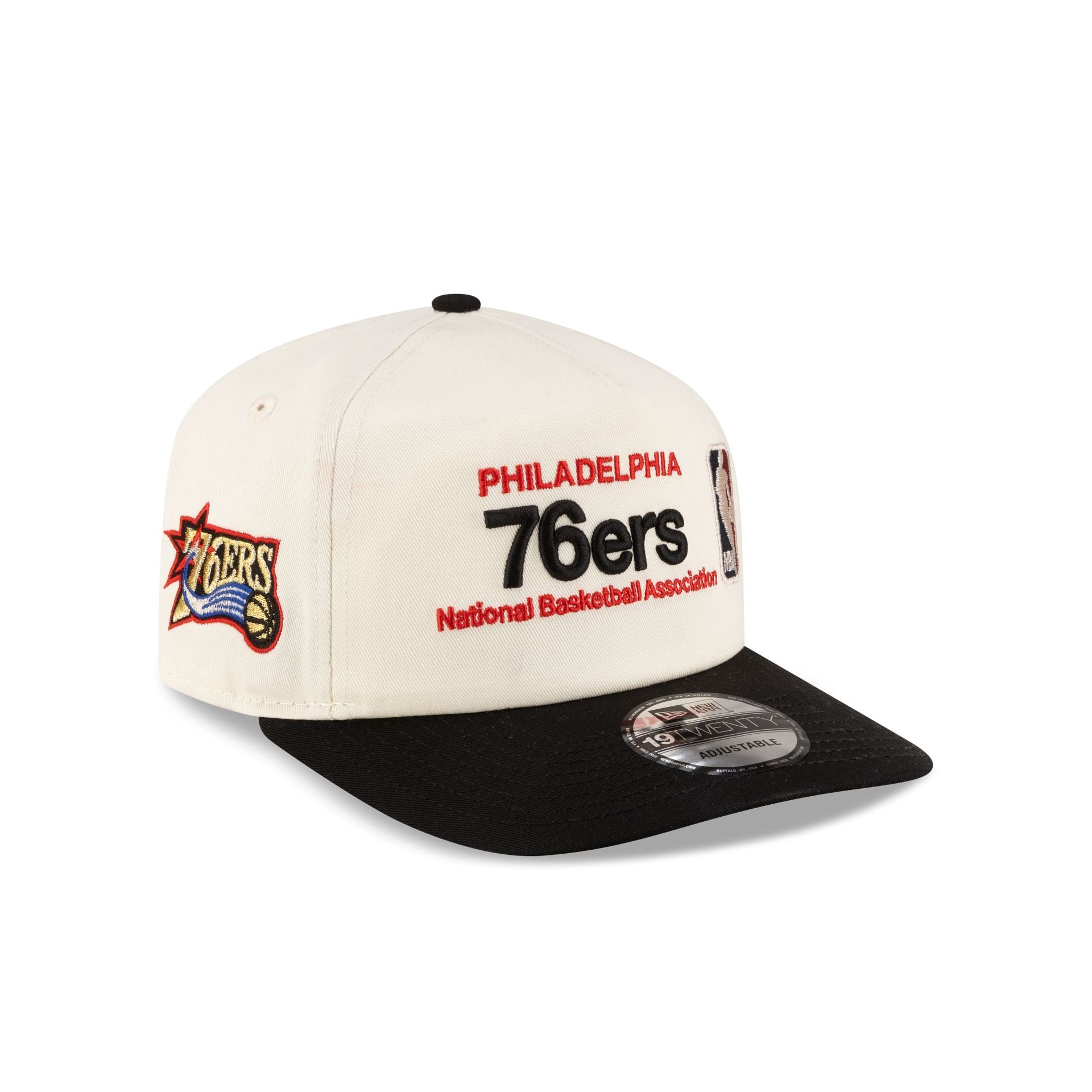 Philadelphia 76ers 1997-2009 Hardwood Classics Sign Stack Chrome White 19TWENTY Adjustable Hat