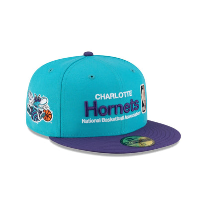 Charlotte Hornets 1988-2002 Hardwood Classics Sign Stack 59FIFTY Fitted Hat