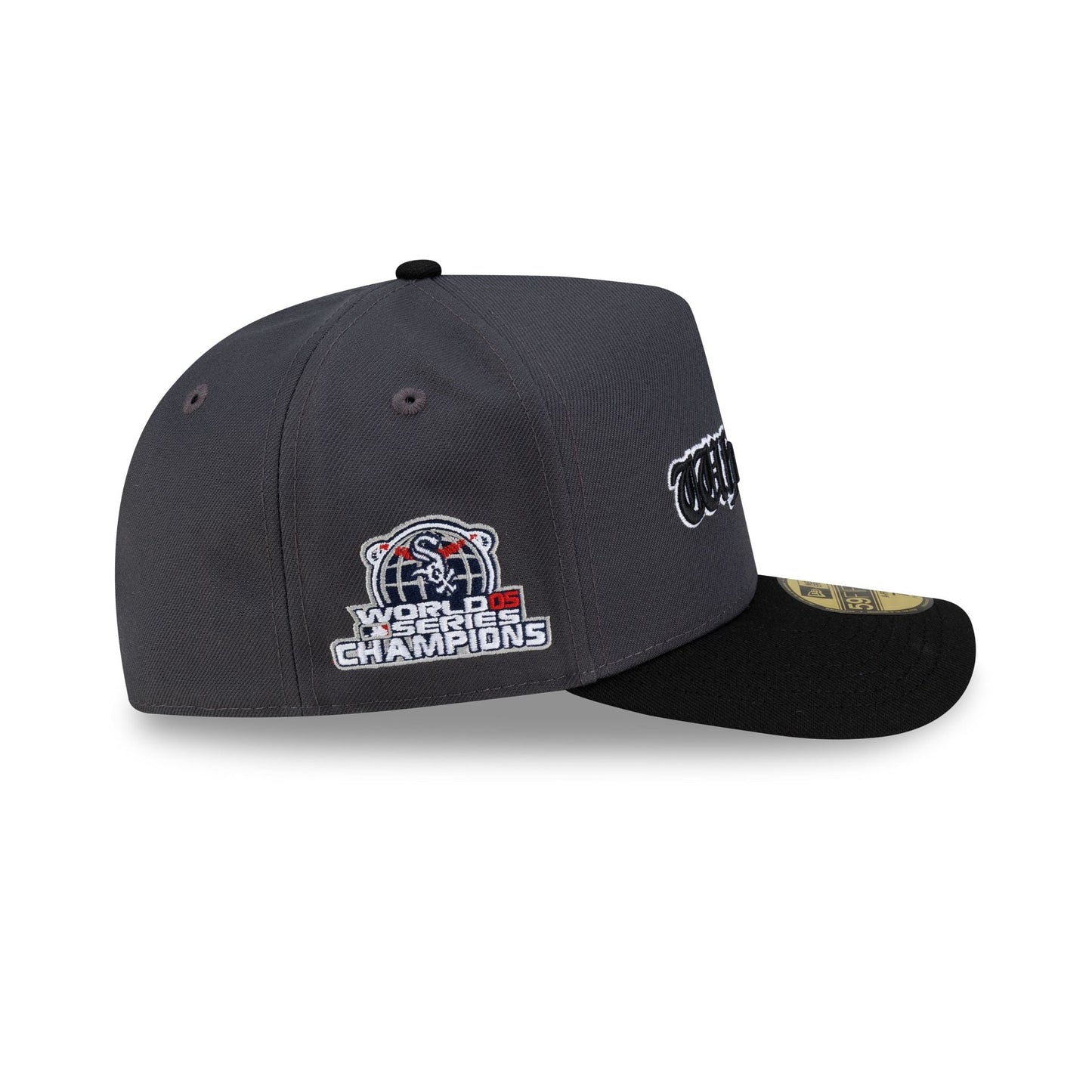 Just Caps Gothic Script Chicago White Sox 59FIFTY A-Frame Fitted Hat