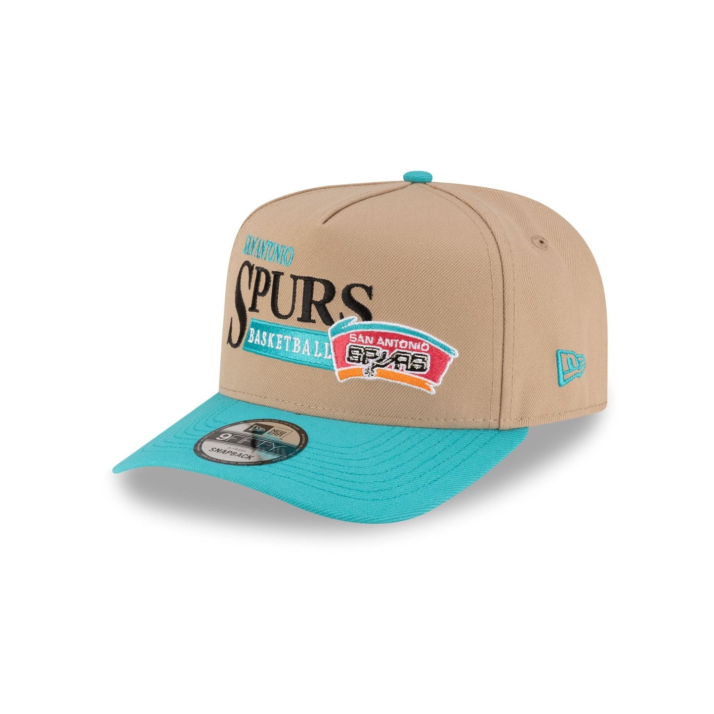 San Antonio Spurs 1989-2002 Hardwood Classics Liner Camel 9FIFTY A-Frame Snapback Hat