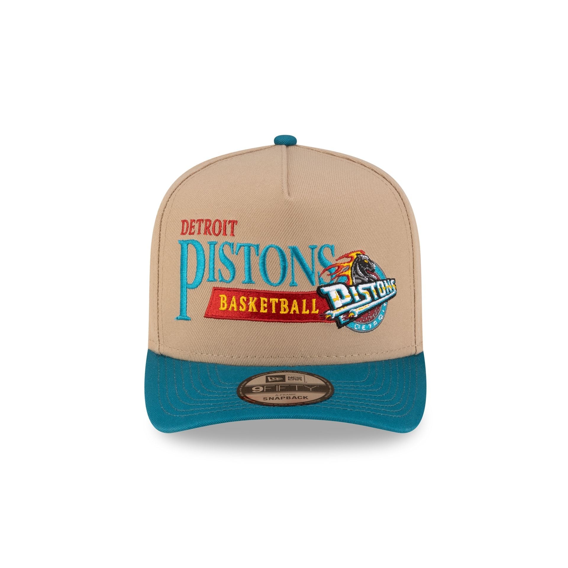 Detroit Pistons 1996-2001 Hardwood Classics Liner Camel 9FIFTY A-Frame Snapback Hat