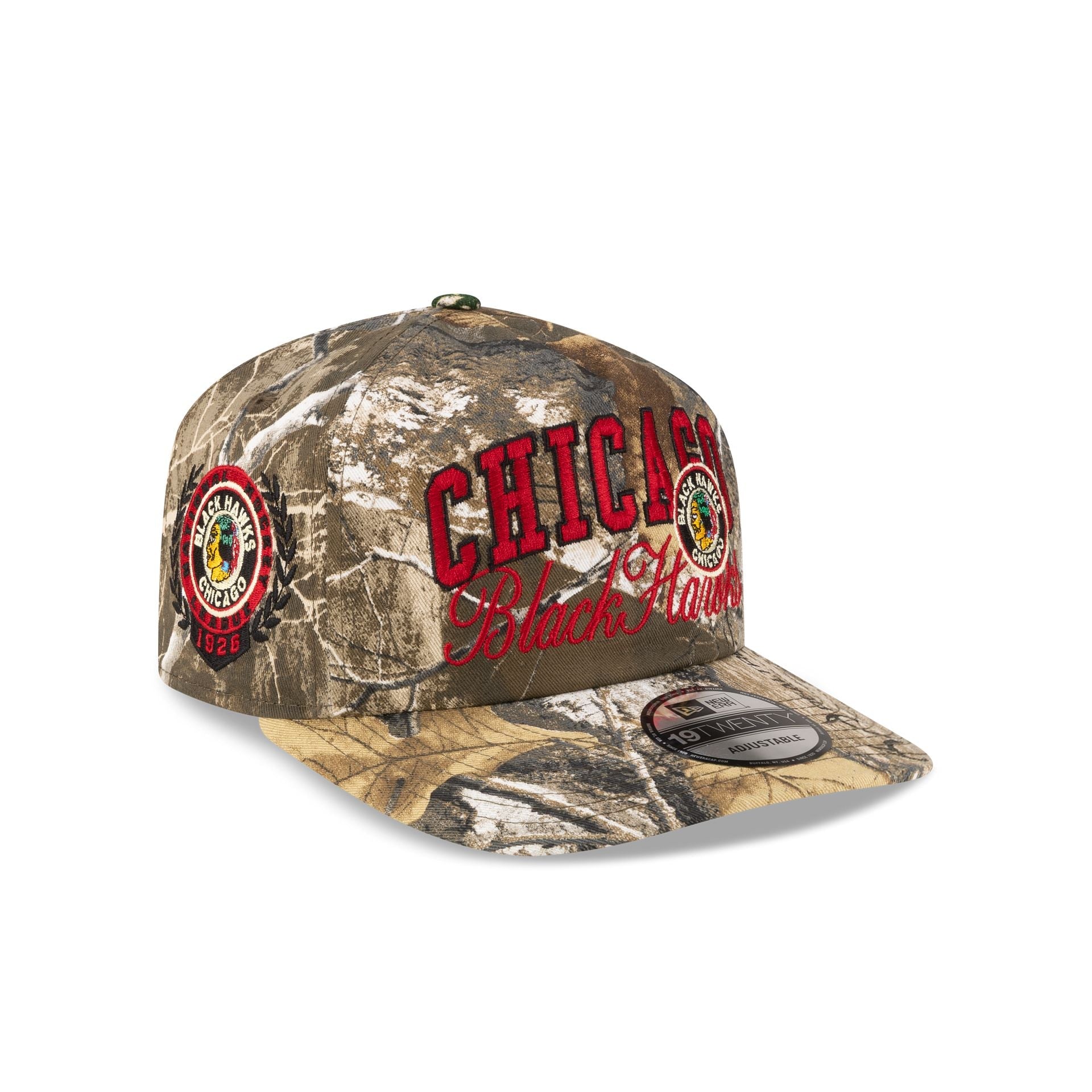 Chicago Blackhawks Arch Script Realtree 19TWENTY Snapback Hat