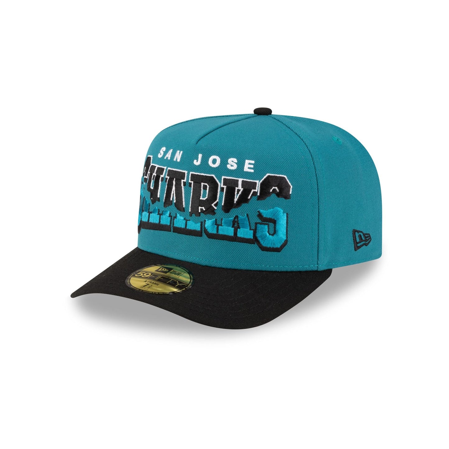 San Jose Sharks Snapped Wordmark 59FIFTY A-Frame Fitted Hat