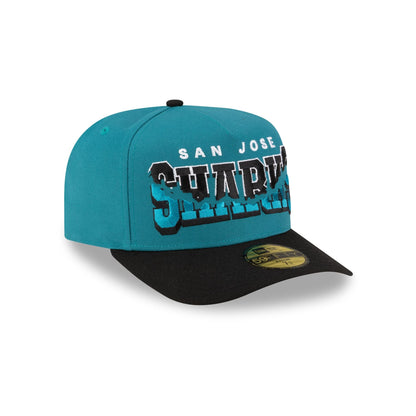 San Jose Sharks Snapped Wordmark 59FIFTY A-Frame Fitted Hat