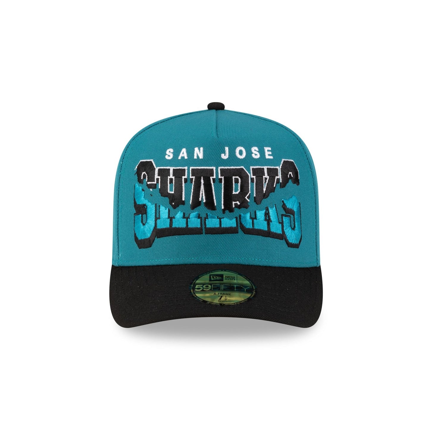 San Jose Sharks Snapped Wordmark 59FIFTY A-Frame Fitted Hat