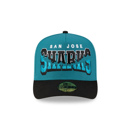San Jose Sharks Snapped Wordmark 59FIFTY A-Frame Fitted Hat