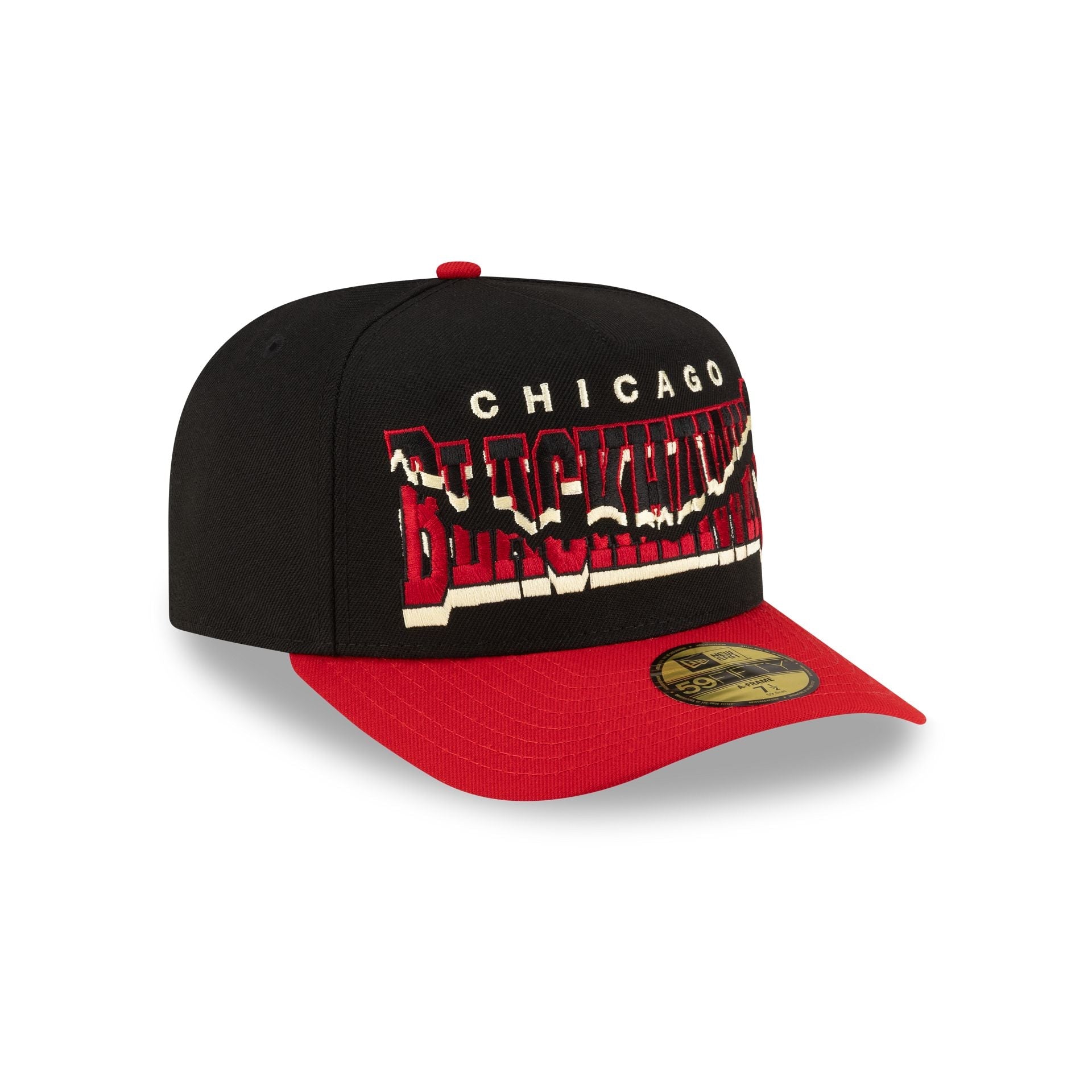 Chicago Blackhawks Snapped Wordmark 59FIFTY A-Frame Fitted Hat