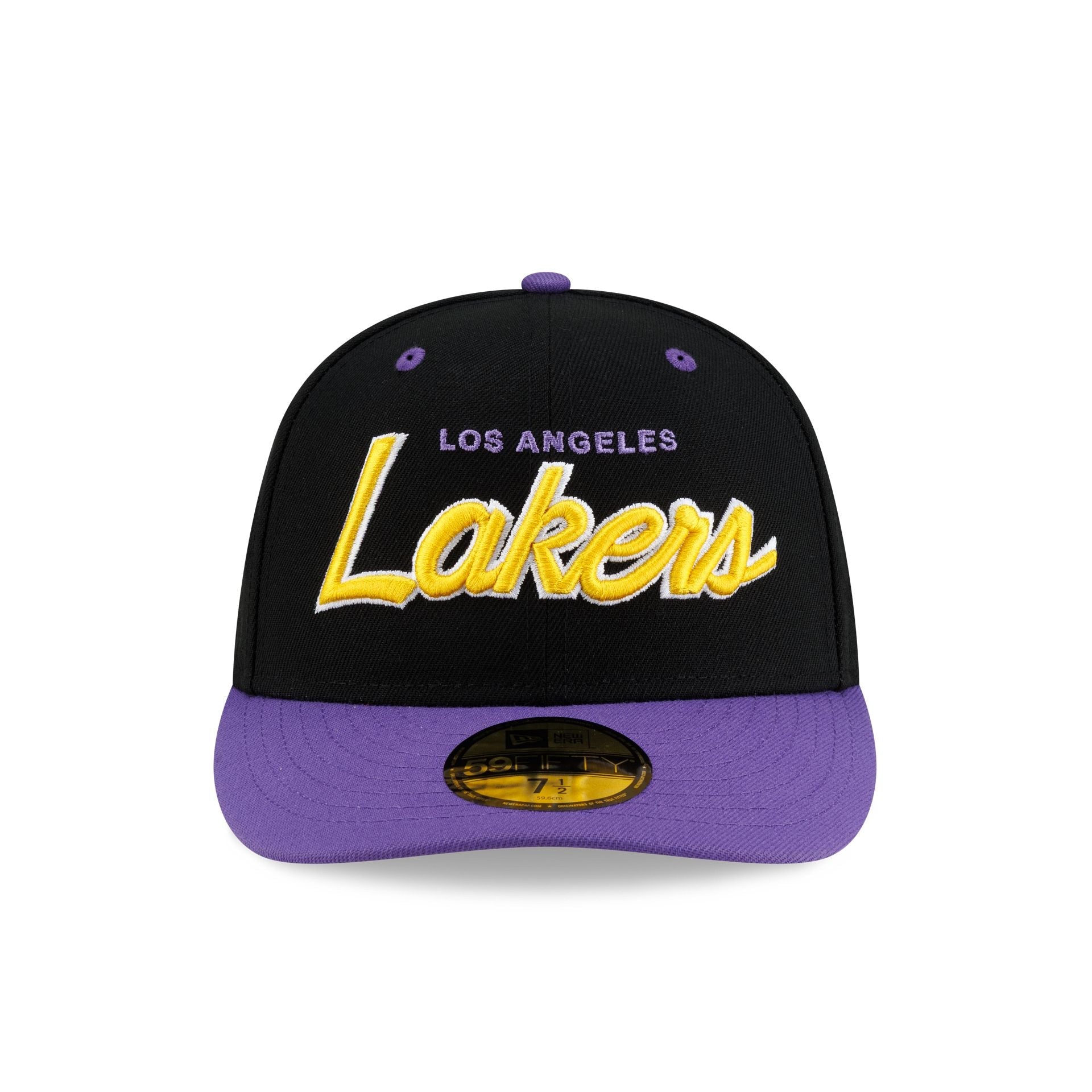 Los Angeles Lakers Hardwood Classics 90s Script 59FIFTY Fitted Hat