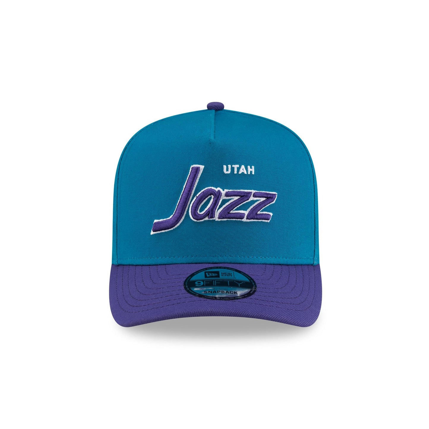 Utah Jazz Hardwood Classics 90s Script 9FIFTY A-Frame Snapback Hat