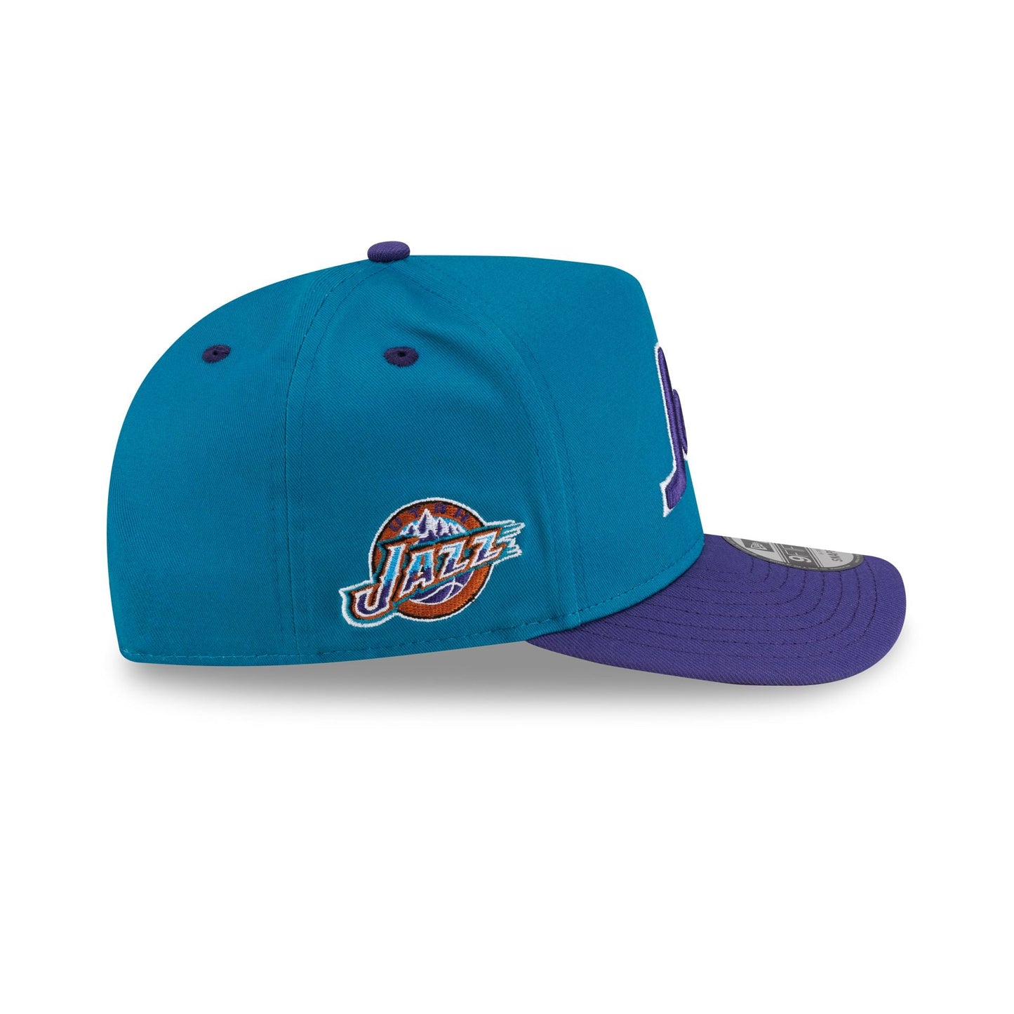 Utah Jazz Hardwood Classics 90s Script 9FIFTY A-Frame Snapback Hat