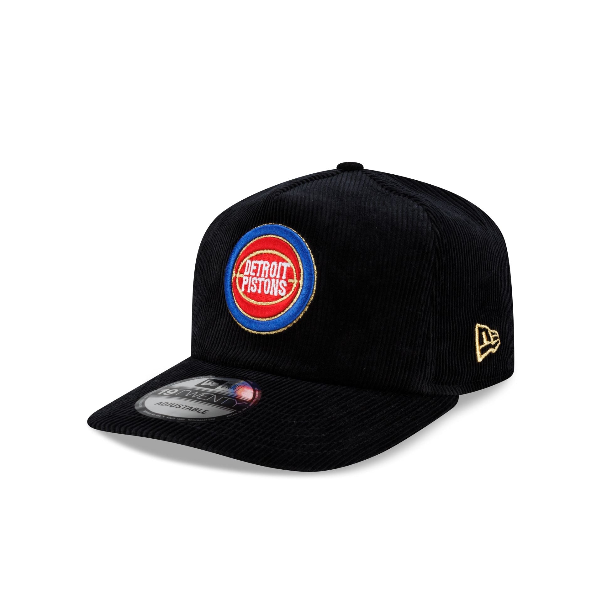 Detroit Pistons 1989 Finals Black & Gold Corduroy 19TWENTY Adjustable Hat