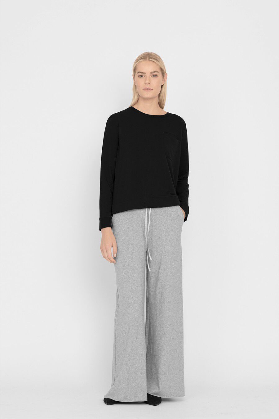 French Terry Pleat-Back Sweatshirt
