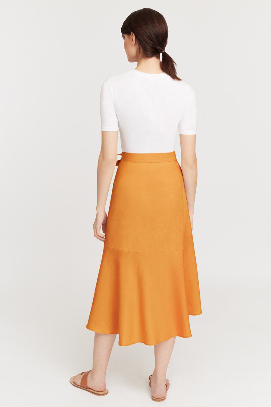 Linen Ruffle Wrap Skirt