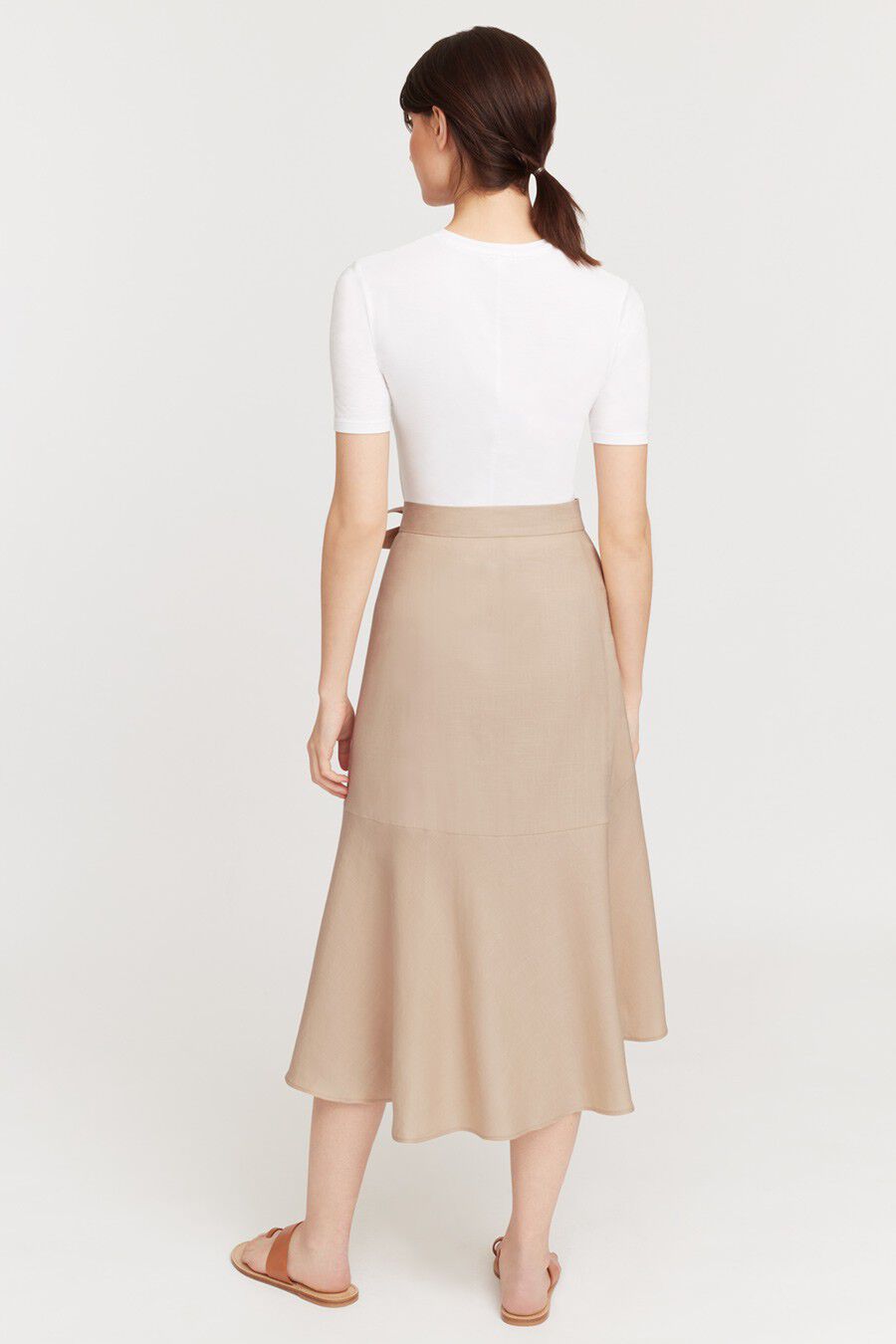 Linen Ruffle Wrap Skirt