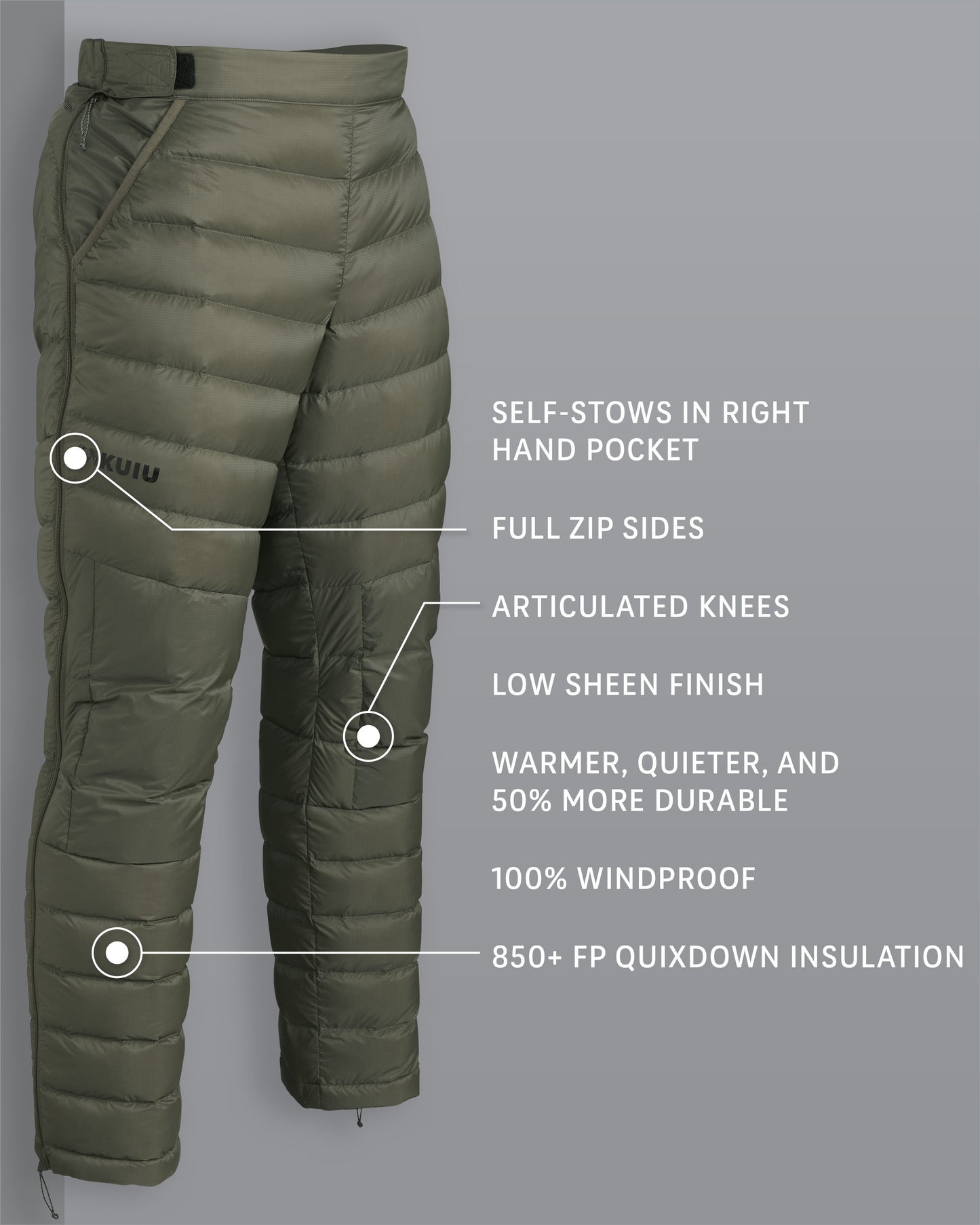 Super Down LT Pant | Ash