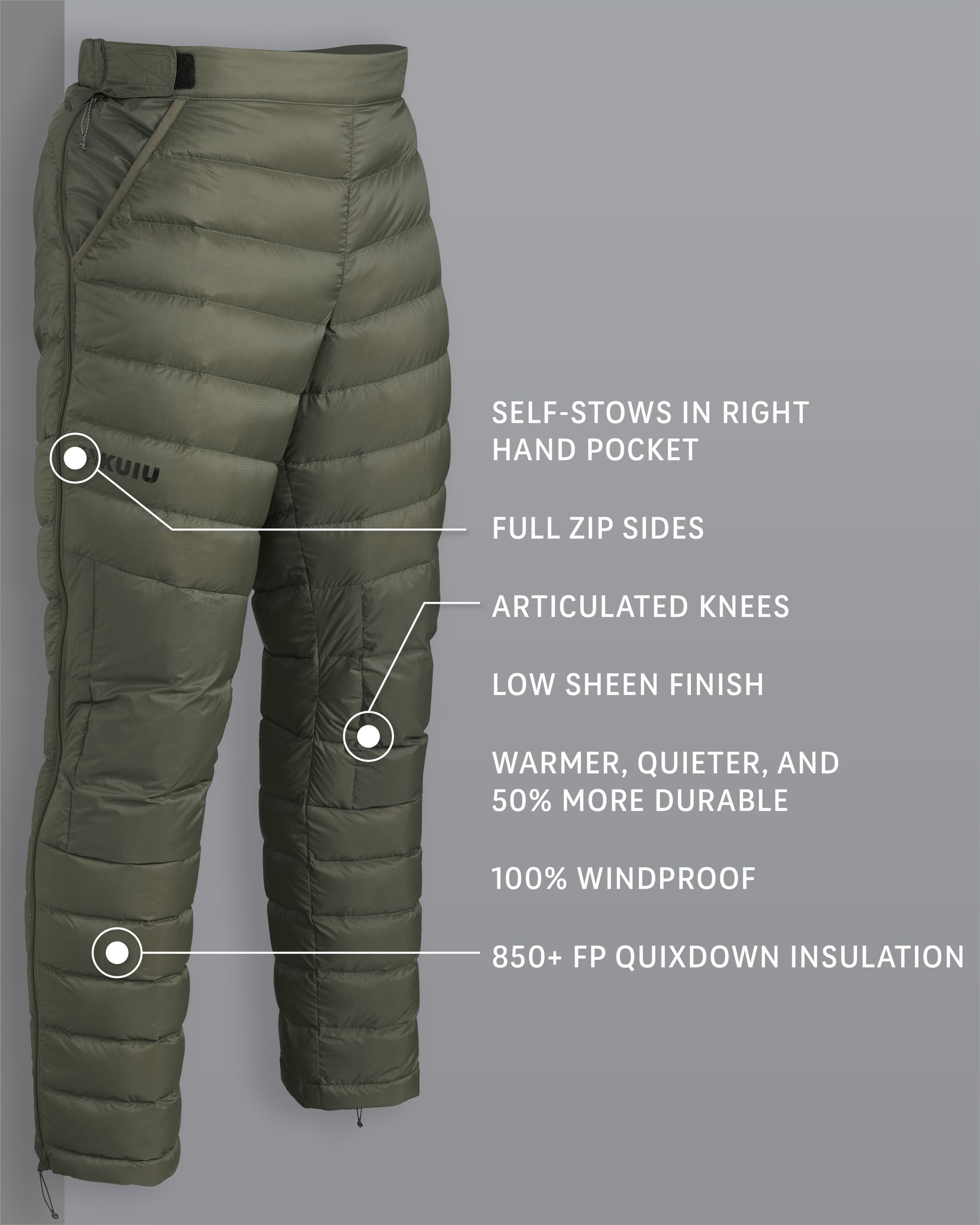 Super Down LT Pant | Ash