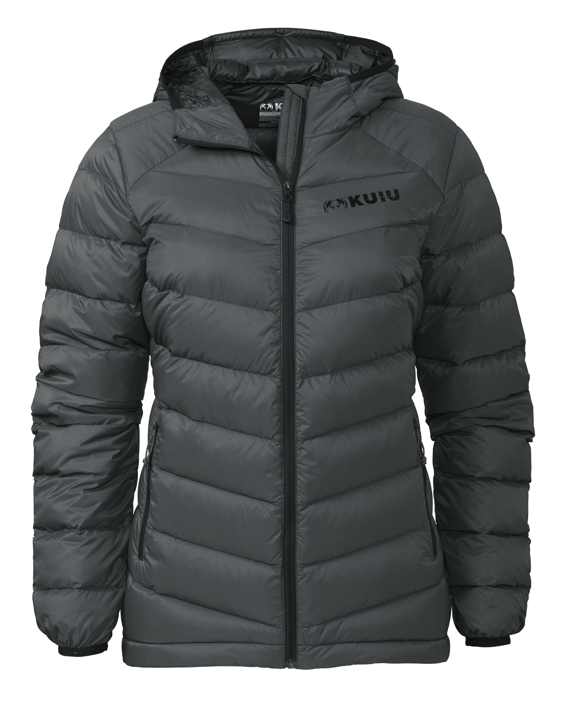 Outlet Women's Super Down LT Hooded Jacket | Gunmetal