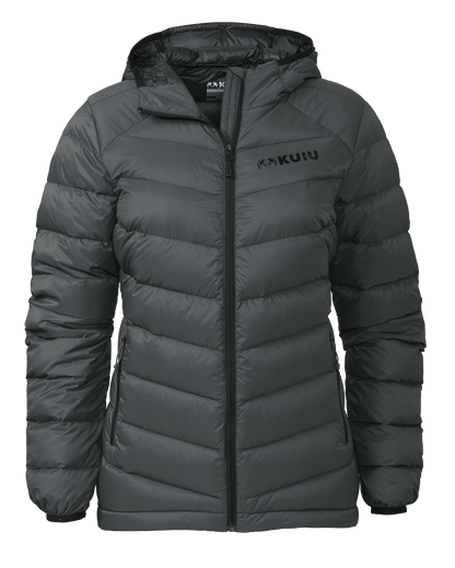 Outlet Women's Super Down LT Hooded Jacket | Gunmetal