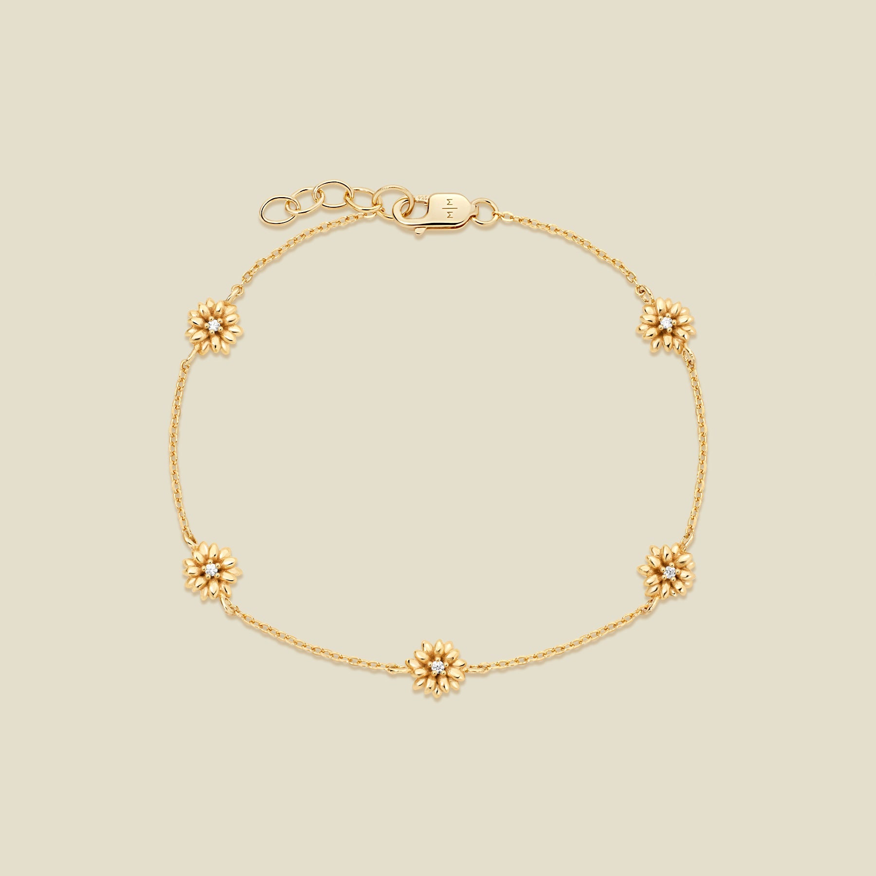 April CZ Birth Flower Station Bracelet