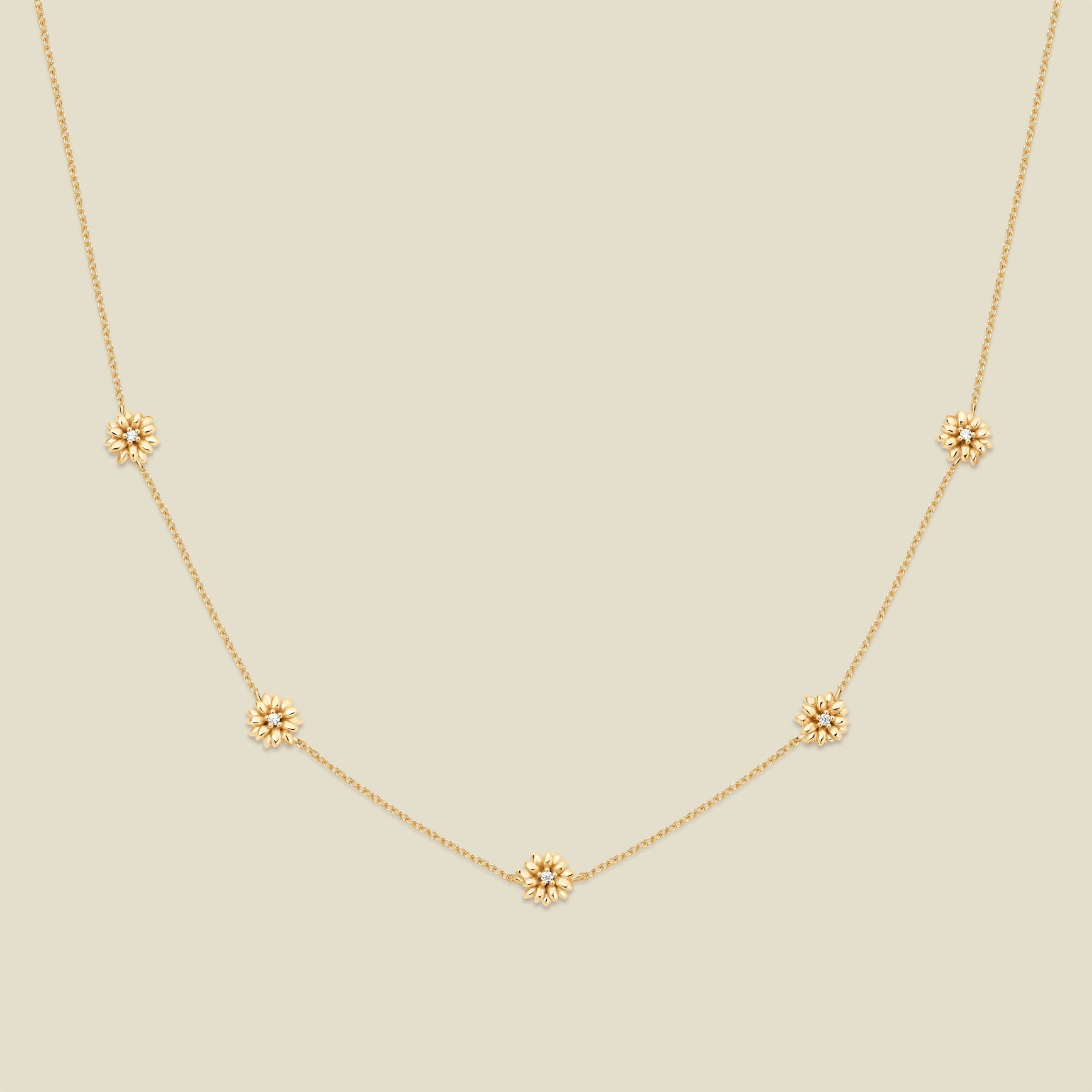 April CZ Birth Flower Station Necklace