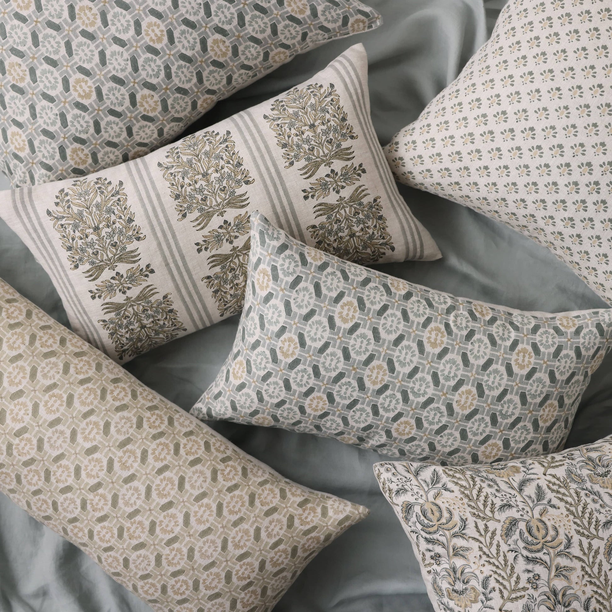 Ayana Block Print Lumbar Pillow