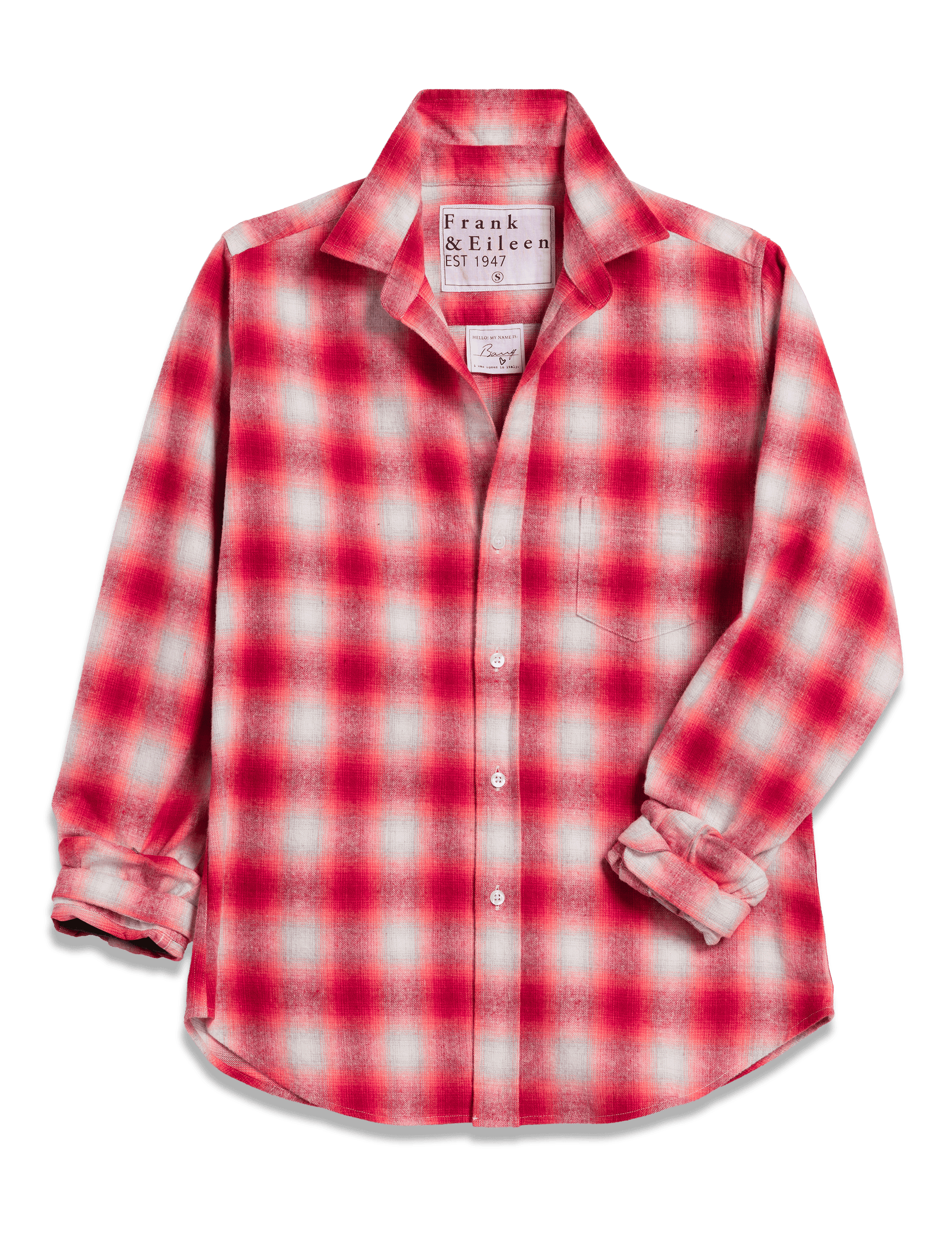 BARRY Dark Pink and White Plaid, Italian Flannel