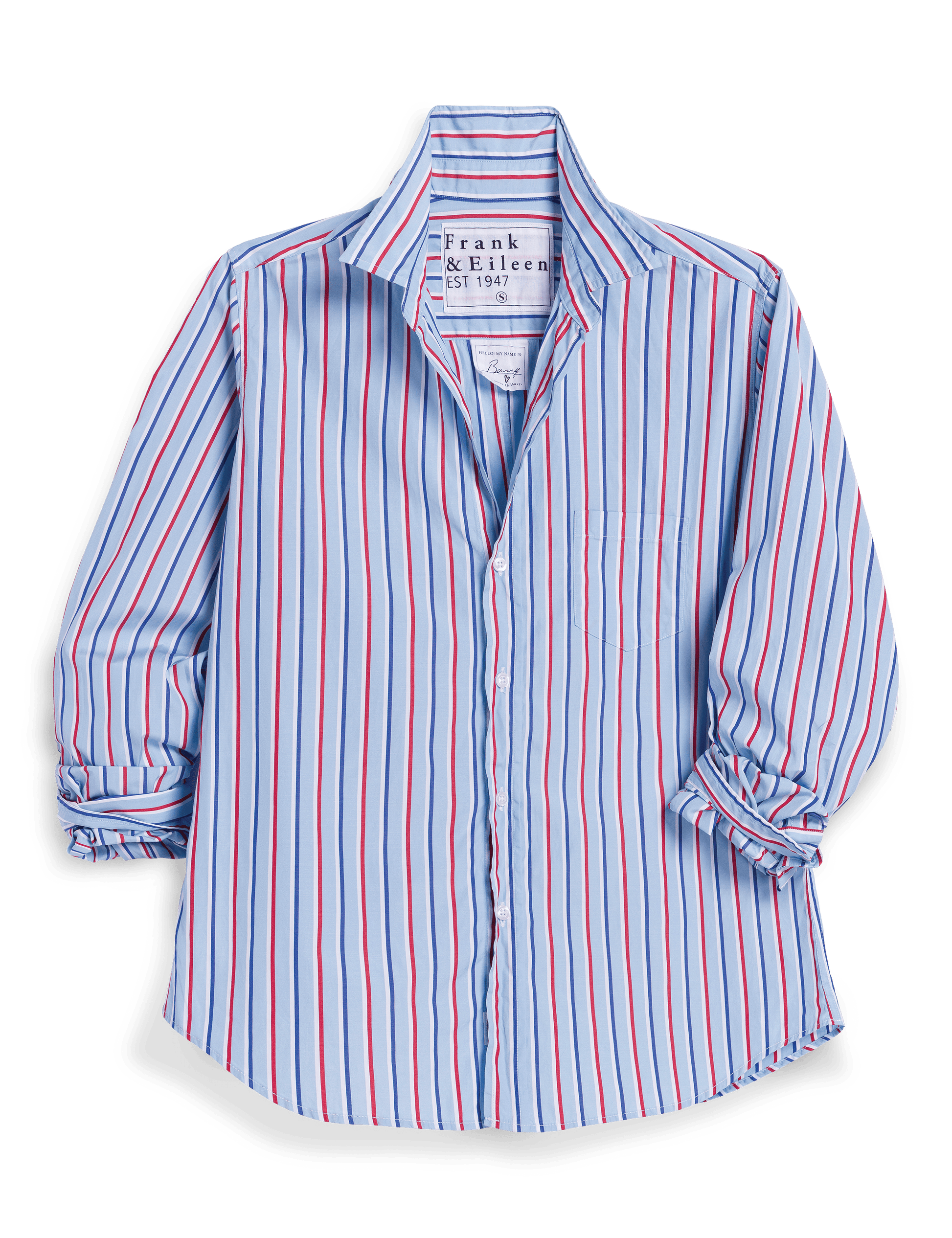 BARRY Light Blue and Red Stripe, Italian Superluxe