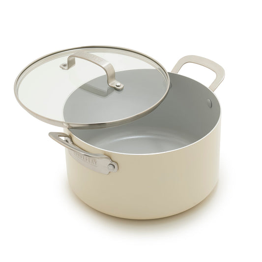 Bobby Flay by GreenPan Professional Ceramic Nonstick 6-Quart Stockpot with Lid | Cream