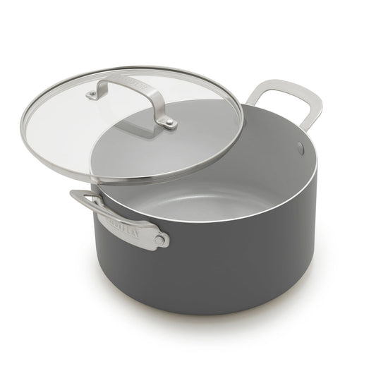 Bobby Flay by GreenPan Professional Ceramic Nonstick 6-Quart Stockpot with Lid | Graphite