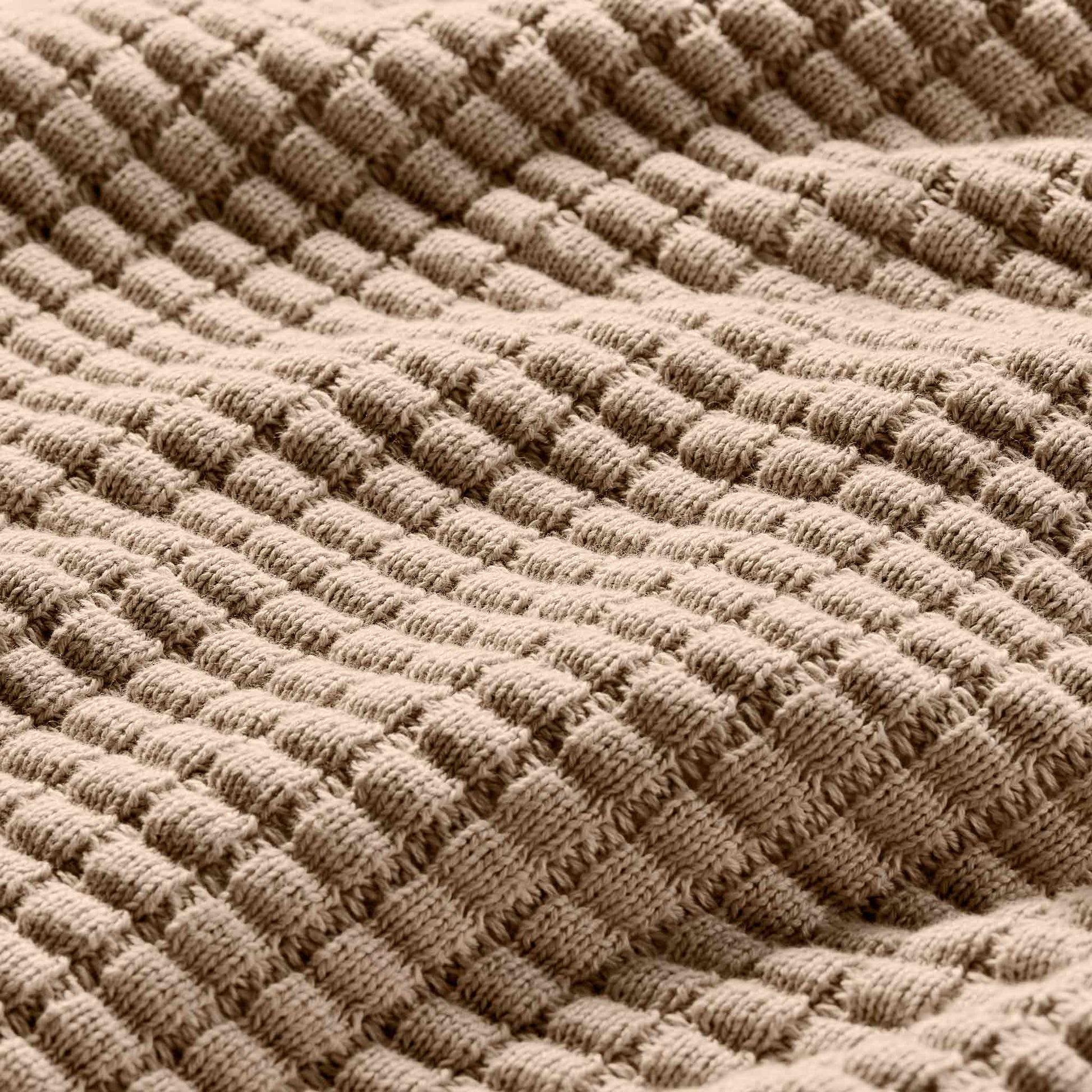 Grid Knit Cotton Throw Blanket - Last Call