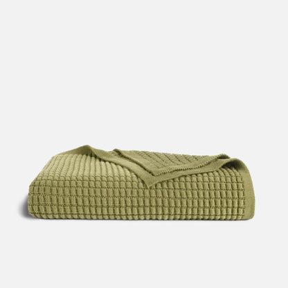 Grid Knit Cotton Throw Blanket - Last Call