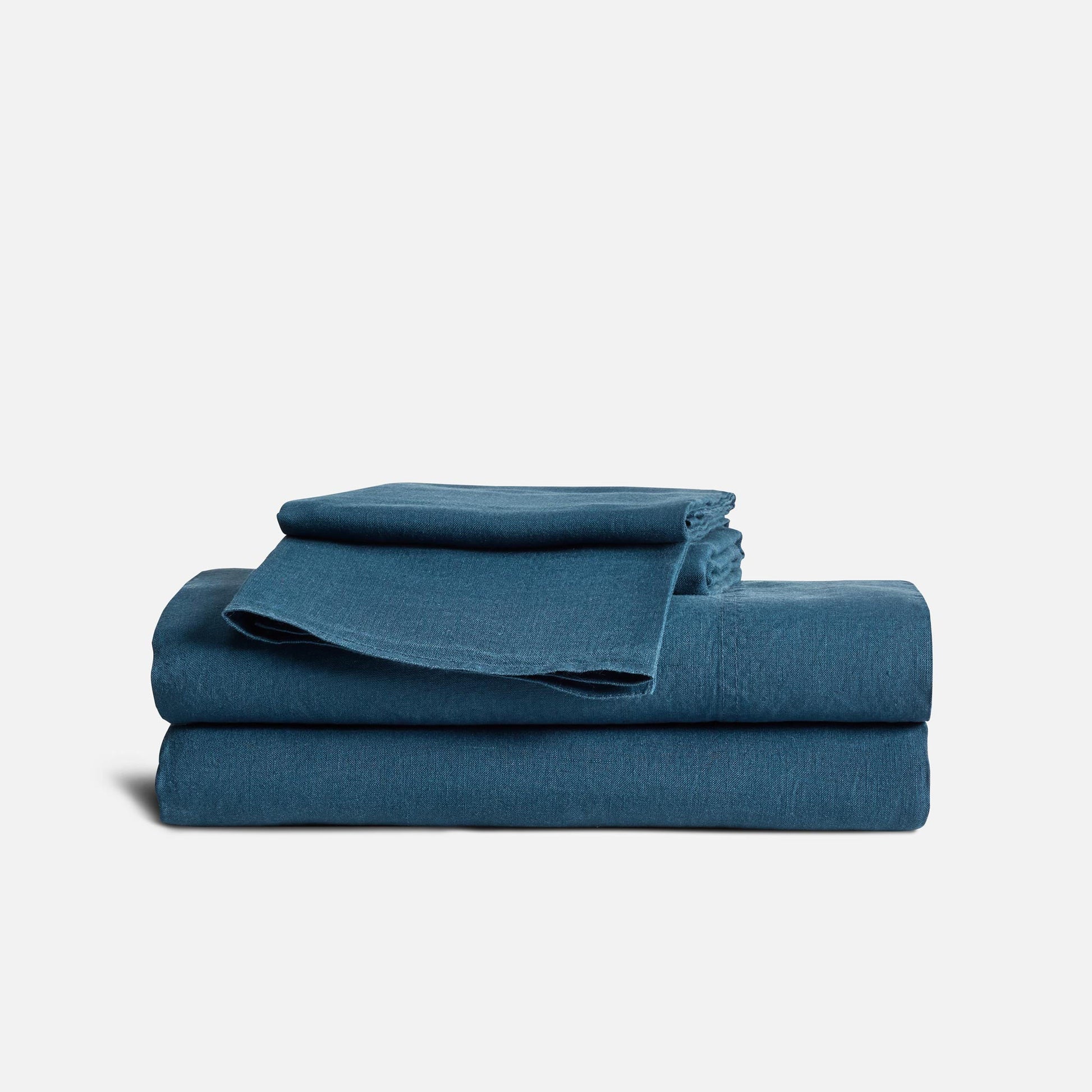 Set of 2 Washed European Linen Core Sheet Set Bundle