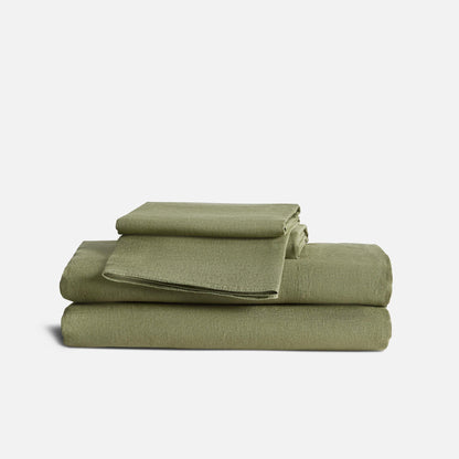 Set of 2 Washed European Linen Core Sheet Set Bundle