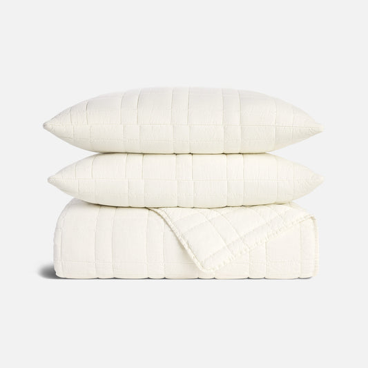 Washed European Linen Quilt Set