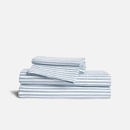 Set of 2 Washed European Linen Core Sheet Set Bundle