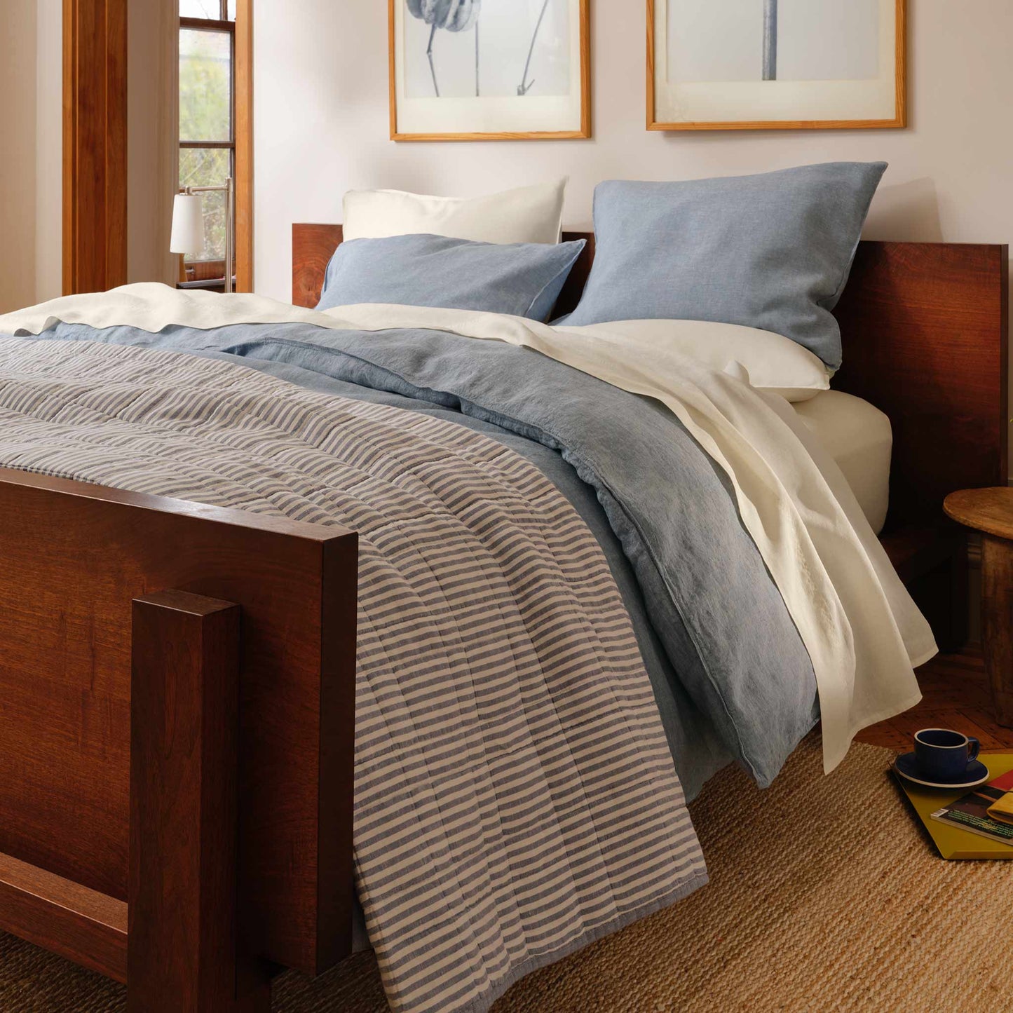 Washed European Linen Quilt Set