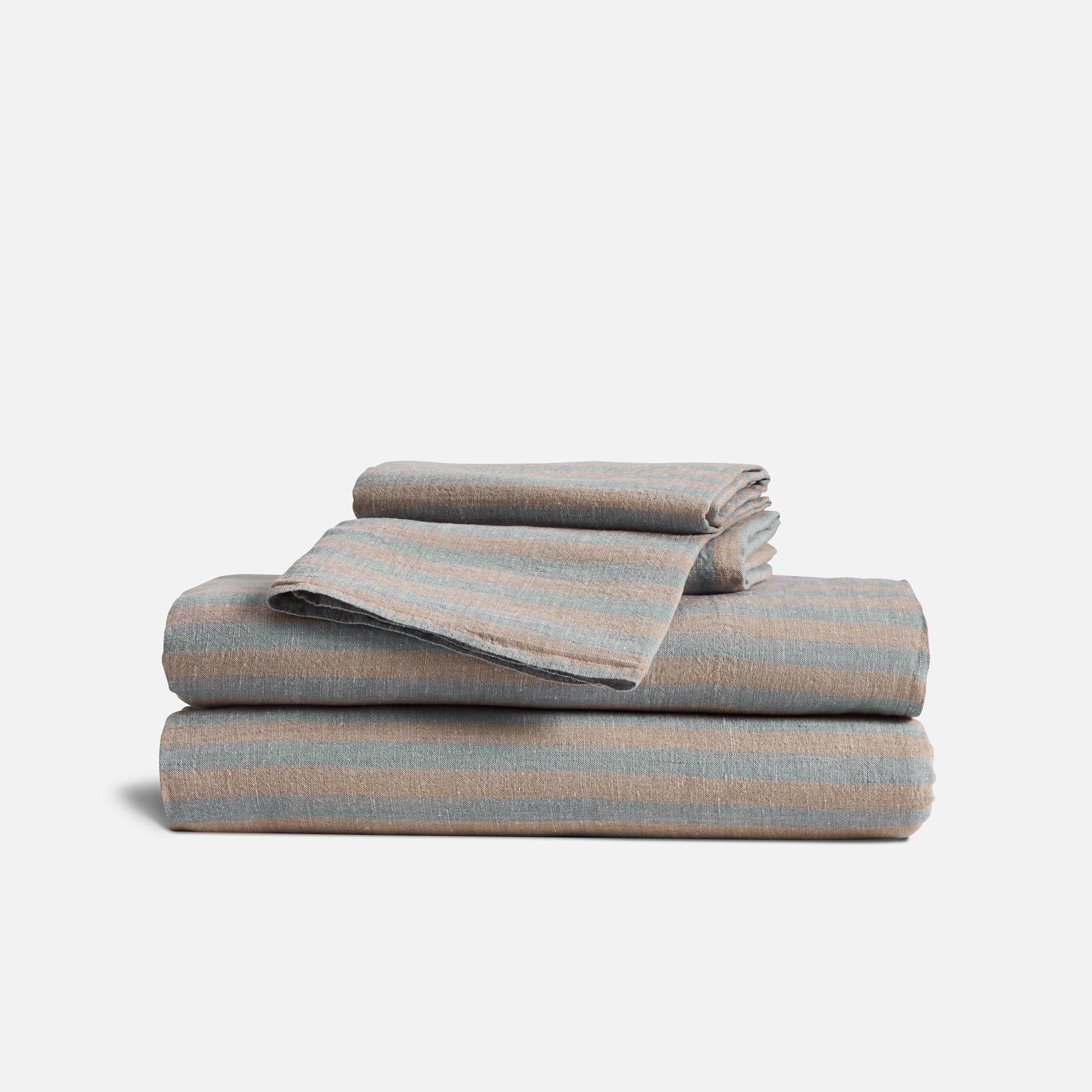 Set of 2 Washed European Linen Core Sheet Set Bundle