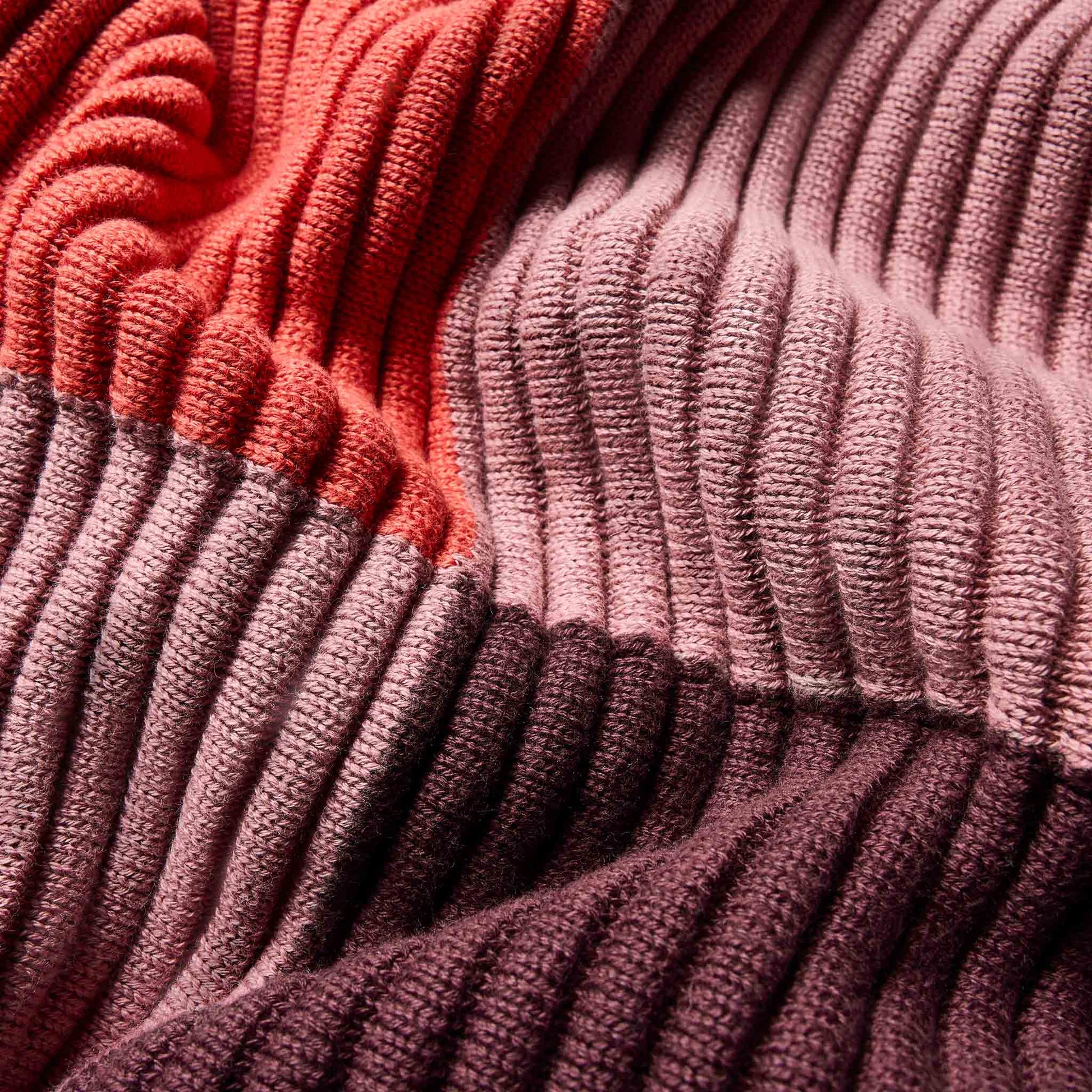 Colorblock Rib Knit Throw Blanket - Last Call