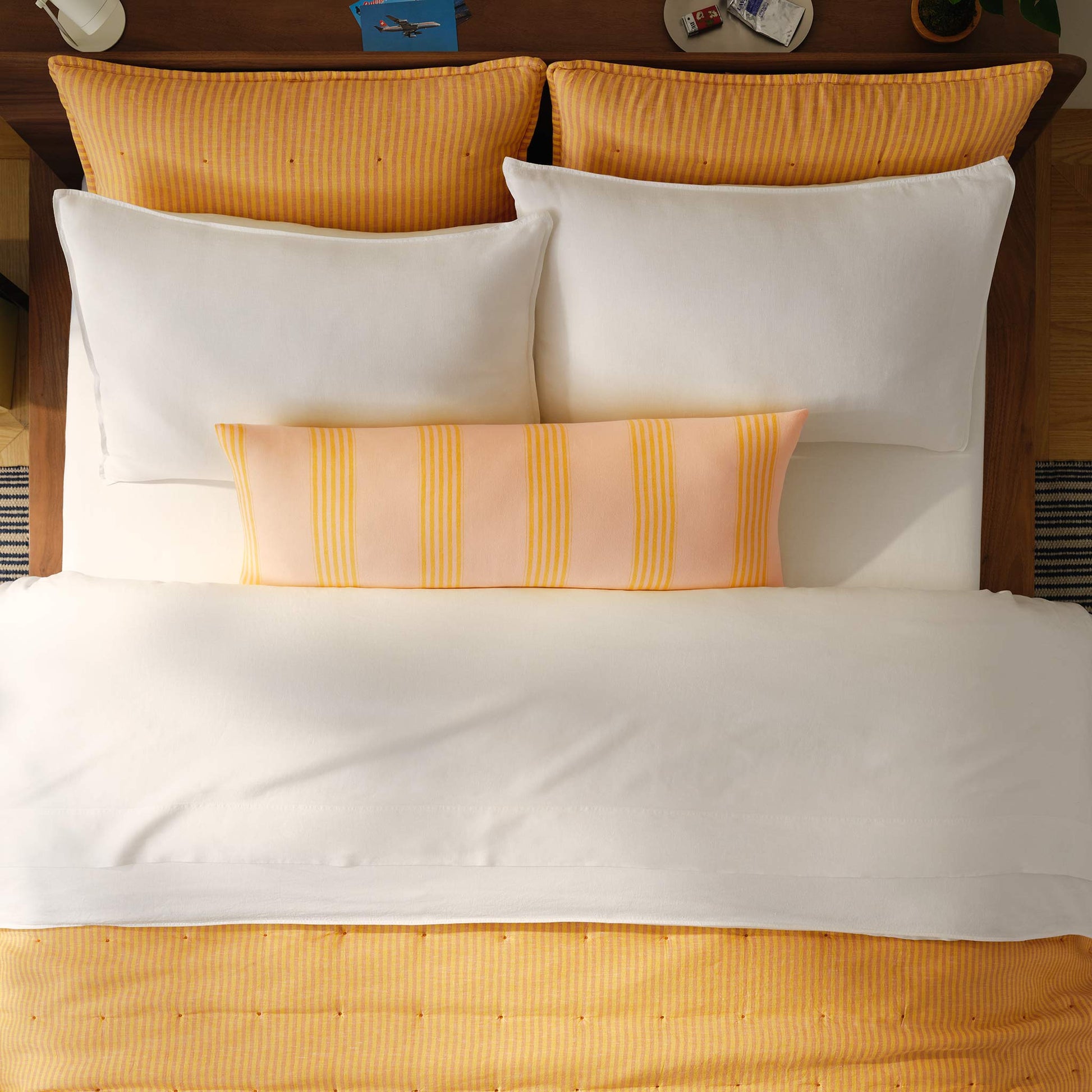 Washed European Linen Quilted Sham Set