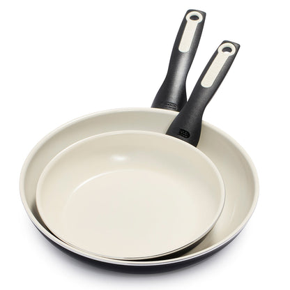 Rio Ceramic Nonstick 8" and 10" Frypan Set | Black