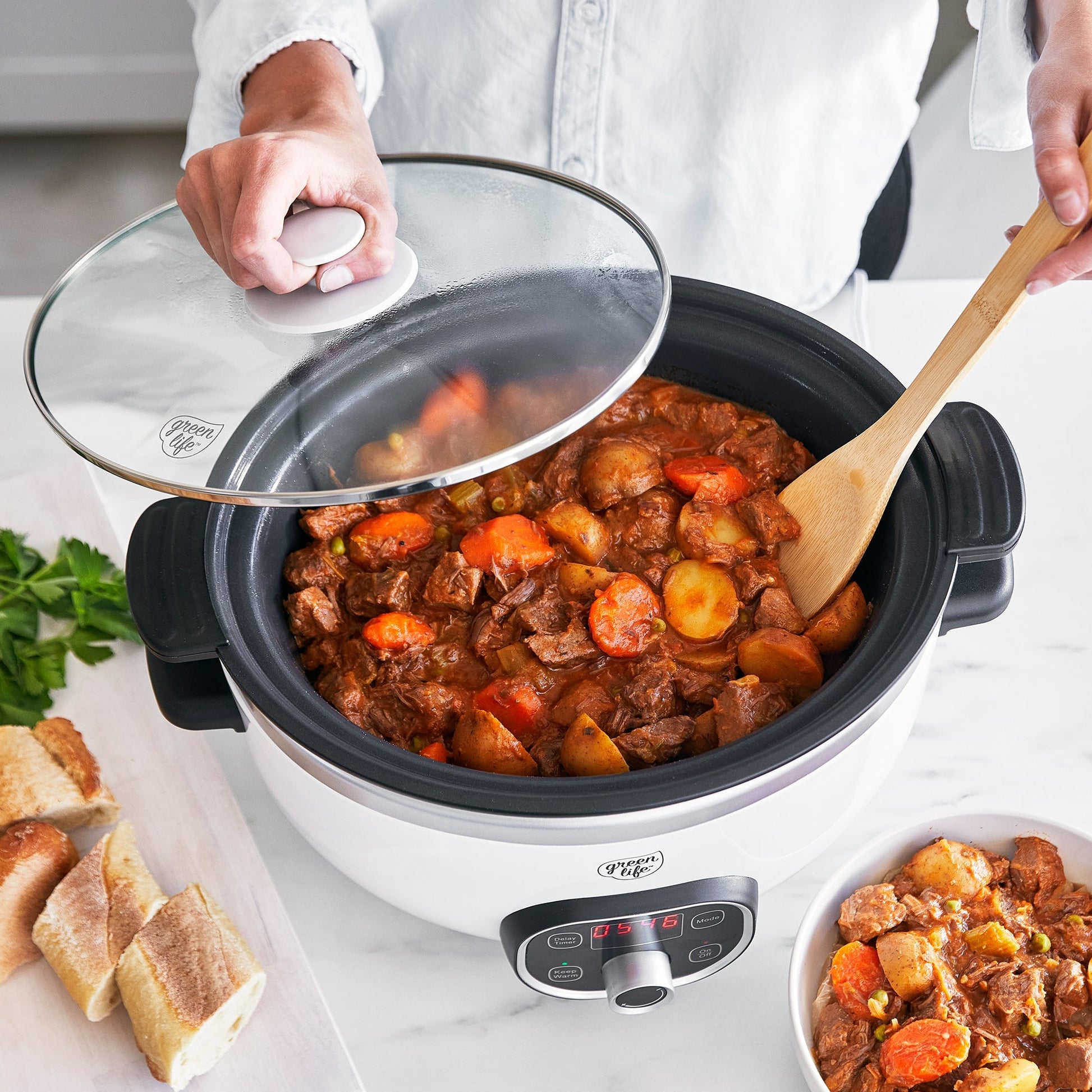 GreenLife Healthy 6-Quart Slow Cooker | White