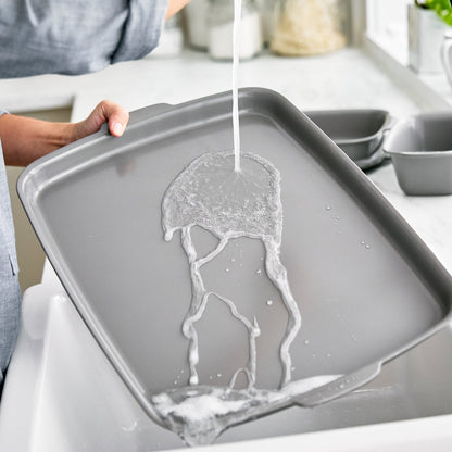 Premiere Ovenware Ceramic Nonstick 18" x 13" Half Sheet Pan Set | Gray