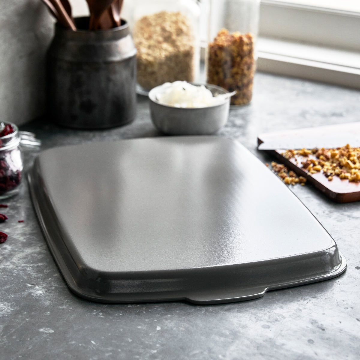Premiere Ovenware Ceramic Nonstick 18" x 13" Half Sheet Pan Set | Gray